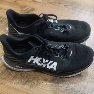 Hoka One Mens Mach 5 Running Sneaker Comfort 13D Castlerock Black White Gray